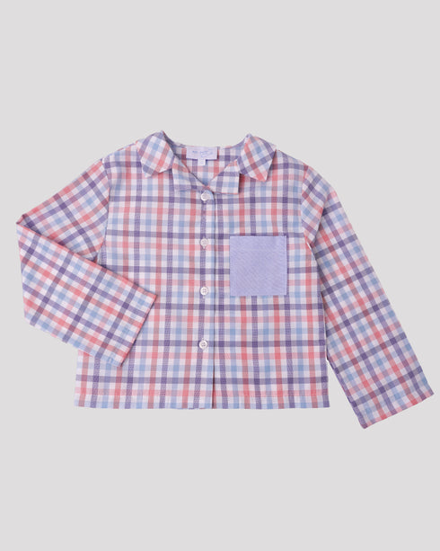 Camasa carouri albastre cu maneca lunga